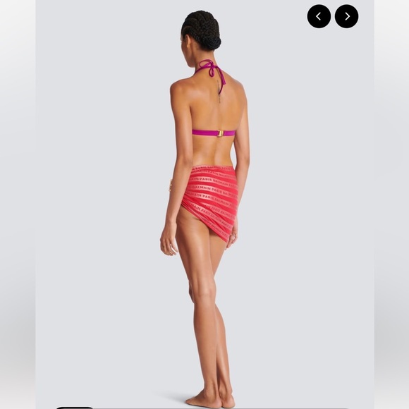 BALMAIN***Red Sarong Coverup Swimsuit***S/M $355 NWT - Picture 10 of 12